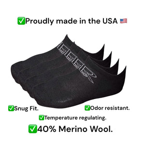 4 Pairs- Unisex Merino Blend Wool Ankle Sock
