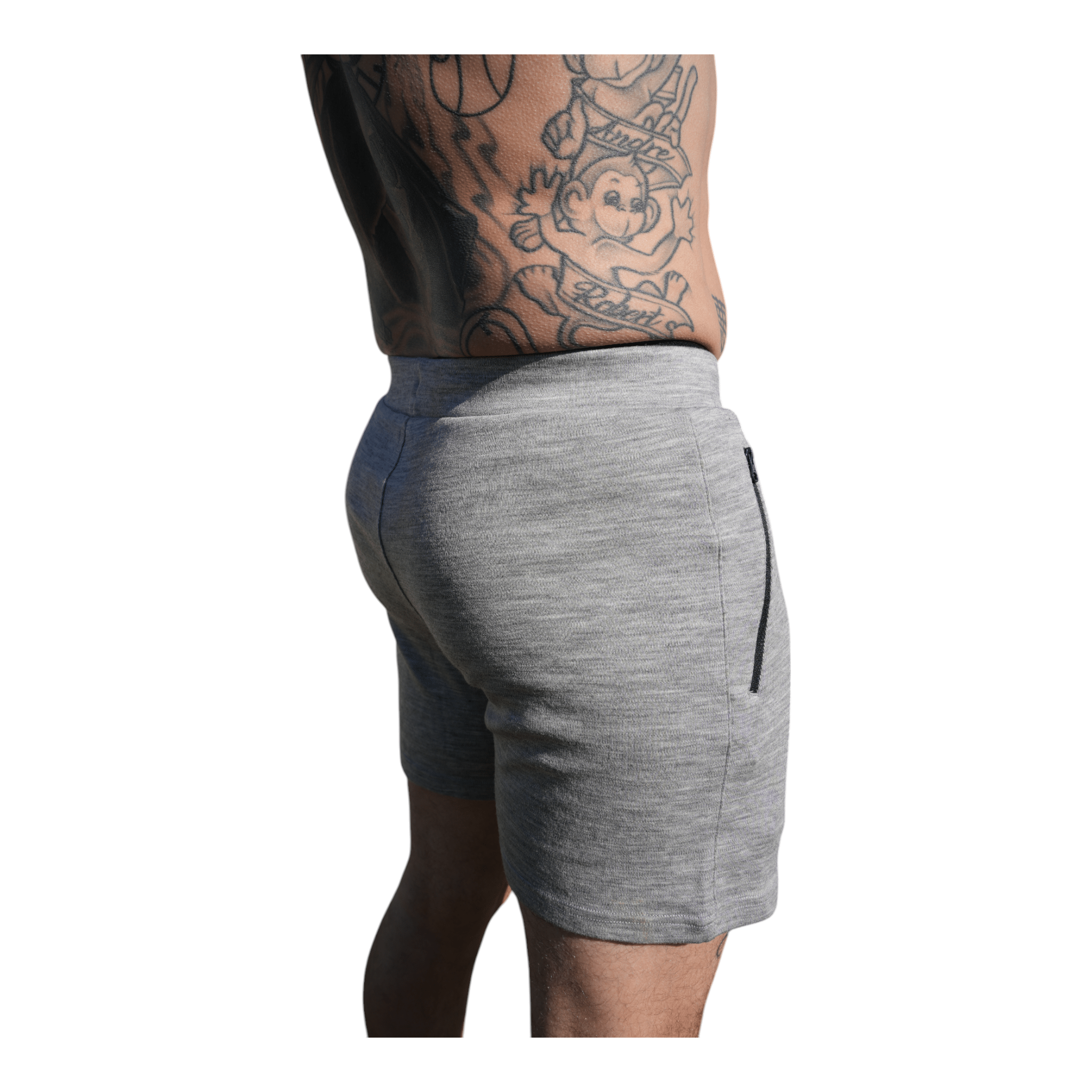 Grey Merino Wool Shorts 5 inch inseam-PREORDER