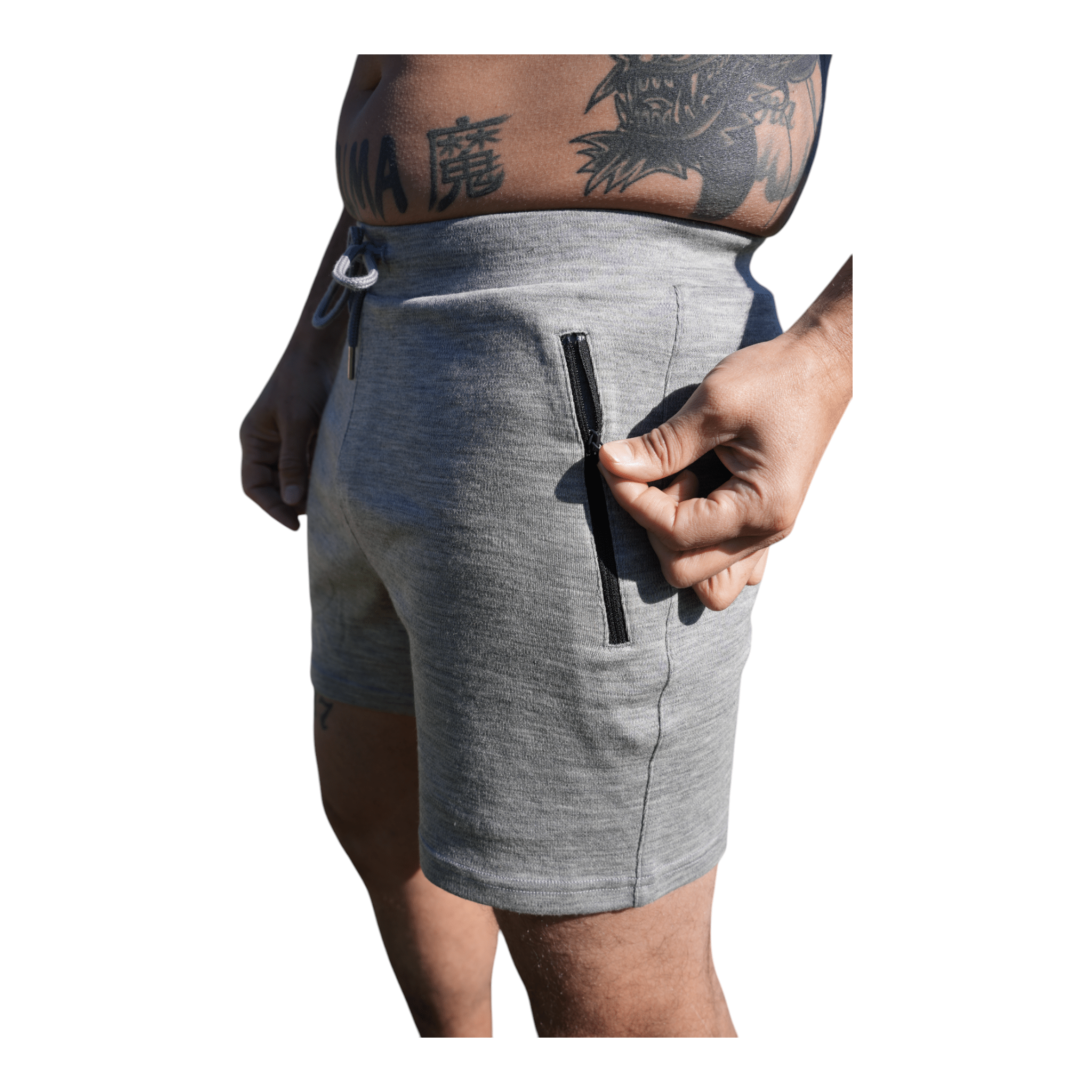 Grey Merino Wool Shorts 5 inch inseam-PREORDER